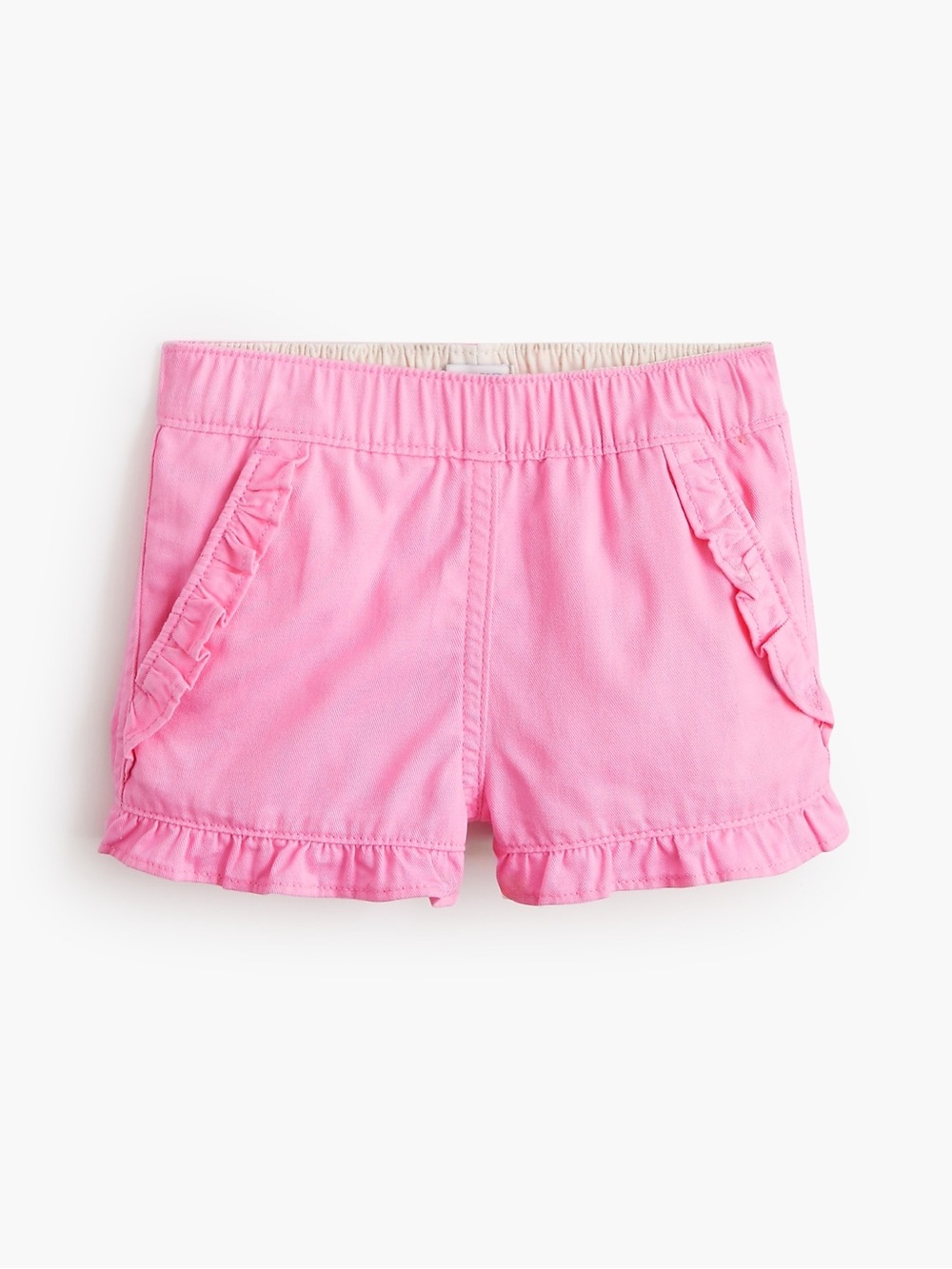 J. Crew Factory Crewcuts Girls' Twill Ruffle-Trim Short Spring Blossom Pink 4T